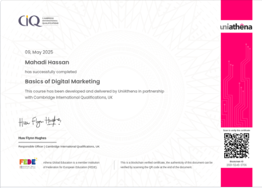 Basics of Digital Marketing — UniAthena · Cambridge Int. Qualifications