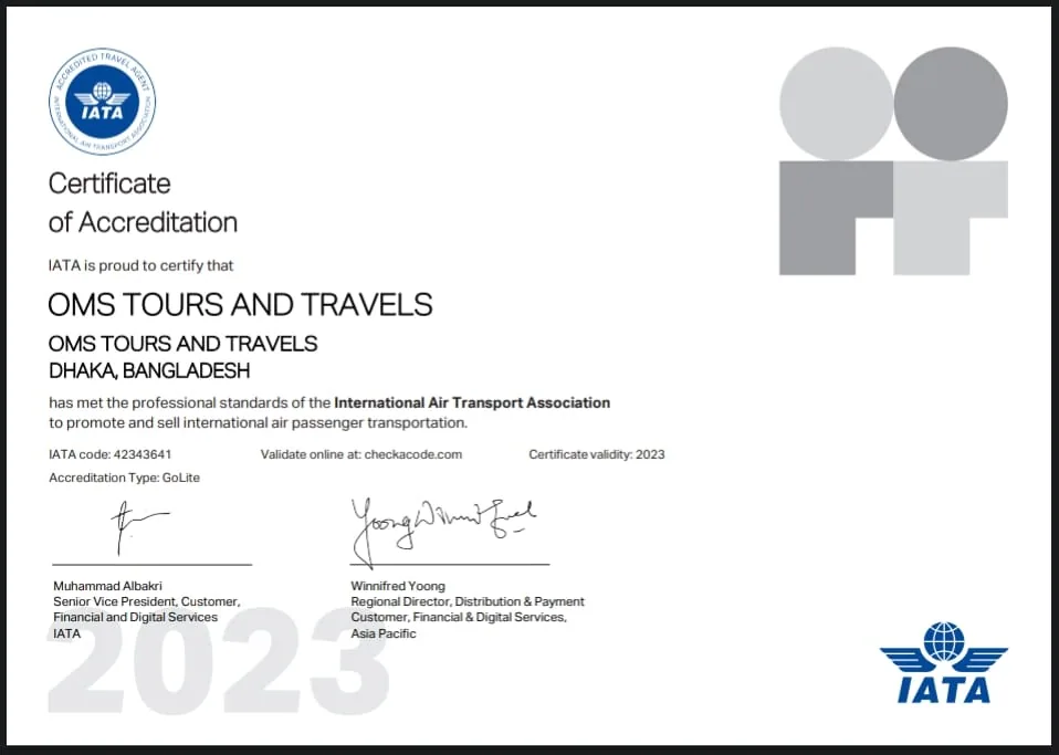 IATA Accreditation (OMS Tours & Travels) — International Air Transport Association